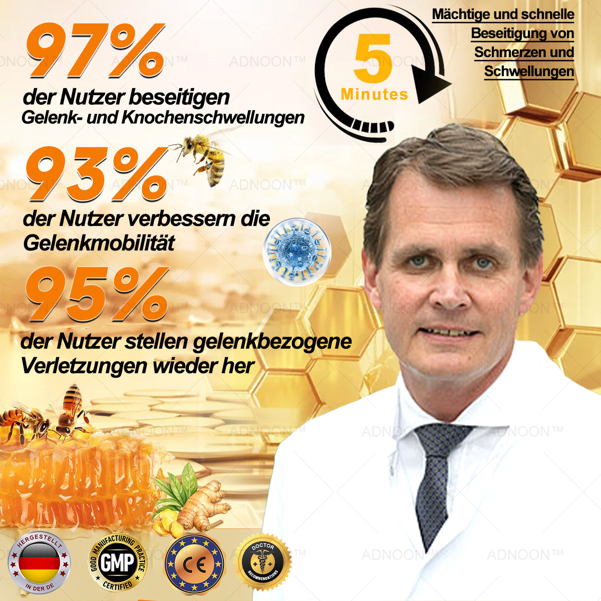ADNOONâ˘đ¸Botulinum Toxin & Bienenvenom Schmerzlindernde Knochenheilcreme