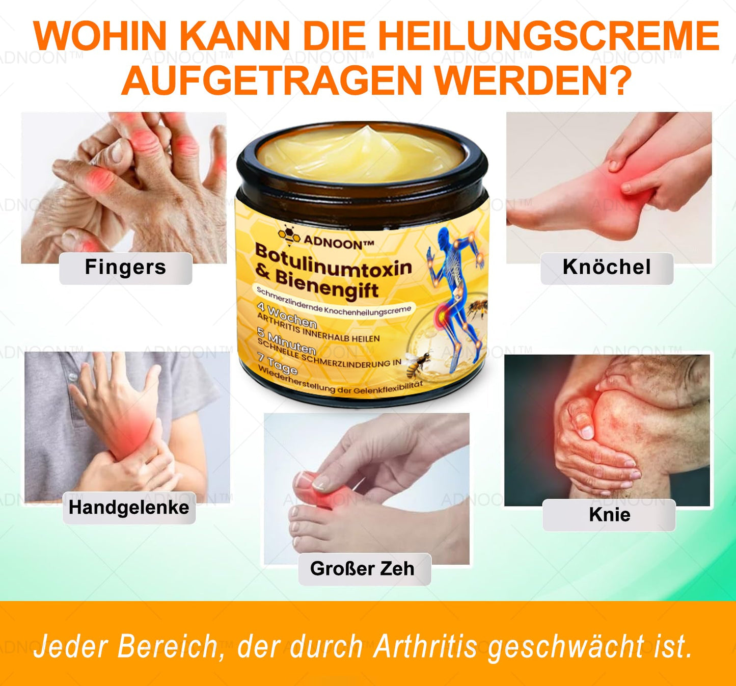 ADNOONâ˘đ¸Botulinum Toxin & Bienenvenom Schmerzlindernde Knochenheilcreme
